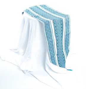Corredor de Mesa Ucraniano Blanco Azul Frío Estilo Rushnyk 11.8"x59" Ester Regalo - Imagen 1 de 5
