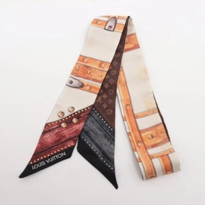 PRE-LOVED Louis Vuitton MP1645 Bandeau BB Time Trunk Scarf Silk - Bild 1 von 3