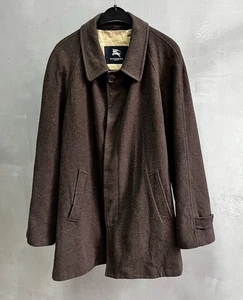 Brown Merino Wool Coat Men BURBERRY - Picture 1 of 19