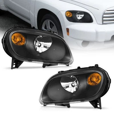 Pair Headlights Assembly For 2006-2011 Chevy HHR Halogen Black Headlamps Foto 1 de 4