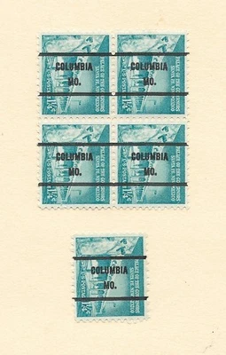 US #1031A-71 1 Block & 1 Single, MNH, Palace of Governors, Columbia, Mo., Stamp - Image 1 of 2