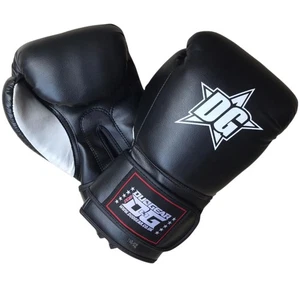 BLACK BOXING GLOVES PADWORK BAGWORK SPARRING MUAY THAI DGSTAR (Kids & Adults) - Picture 1 of 6