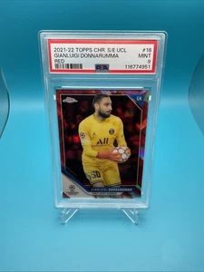 2021-22 Topps Chrome Sapphire UCL - Gianluigi Donnarumma #18 Red /5 - Picture 1 of 2