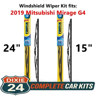 Rain-X Weatherbeater Wiper Kit fits: 2019 Mitsubishi Mirage G4 (24" & 15") — 第 1/4 张图片