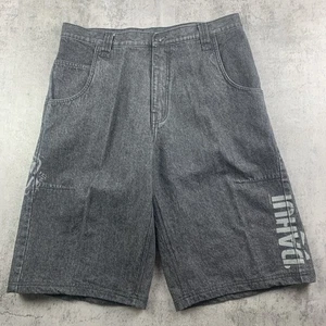 Vintage 2000s Y2K Black Jorts Shorts 34 Inch Waist T13 - Picture 1 of 6