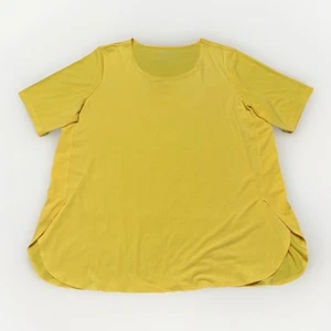 Blusa Camiseta Susan Graver Mujer L Amarilla Essentials Elastizada Manga 1/2 - Imagen 1 de 9
