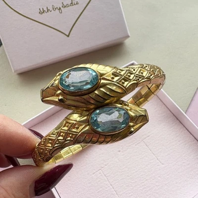 Antique Art Deco Signed Andreas Daub Articulated Snake Bracelet Snake Bangle - Image 1 of 4