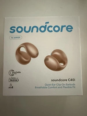 Soundcore C40i Open-Ear Clip-On Headphones Earbuds Grips 3D Sound Vibrant Audio - Image 1 of 4
