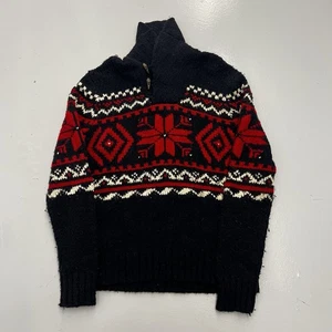 Vintage Polo Ralph Lauren Wasserfallausschnitt Alpaka Wolle Pullover Knopf Argyle Herren Gr. M - Bild 1 von 13