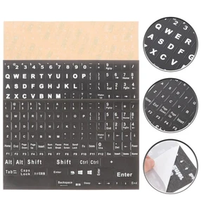 3 Sheets Keyboard Stickers Letters Replacement English Alphabet Number - Picture 1 of 12