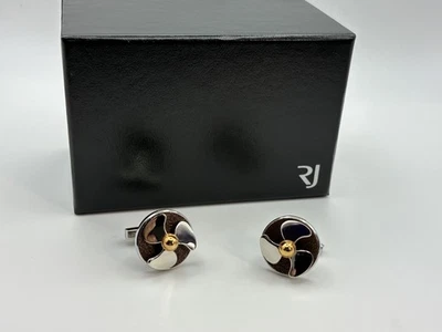 Titanic DNA Cufflinks by Romain Jerome Real Titanic Steel with Rose Gold Details - Image 1 of 3