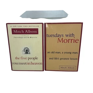 Mitch Albom Book Bundle Tuesdays with Morrie and Five People You Meet in Heaven - Picture 1 of 8