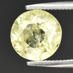 π 1.71ct 7mm Round Natural Yellowish Green Grossular Garnet - Africa Gemstone - Picture 1 of 4