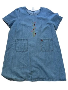 Catálogo Country Store Vestido Vaquero Bordado Dama Bugs Manga Corta Algodón 2X - Imagen 1 de 10