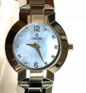 New Concord La Scala 26mm Steel Diamond Blue Dial Ladies Quartz Watch 14.G4.1843 - Picture 1 of 5