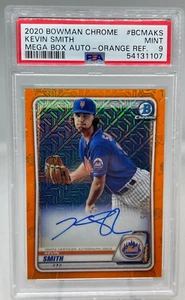 Kevin Smith 2020 Bowman Chrom Auto Orange Mojo Refraktor #15/25 Mets PSA 9 Neuwertig - Bild 1 von 7
