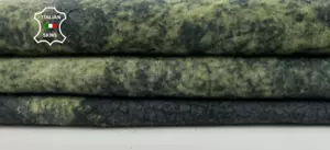 GREEN SUEDE DISTRESSED VERY USED LOOK Soft Lambskin Leather 3+sqf 0.7mm #C4265 - Picture 1 of 7