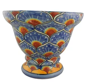 Maceta con patas de girasoles de cerámica mexicana jardín pintada a mano Talavera # 31 - Imagen 1 de 1