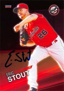 Eric Stout autographed Baseball Card (Louisville Bats, Reds) 2019 Choice #32