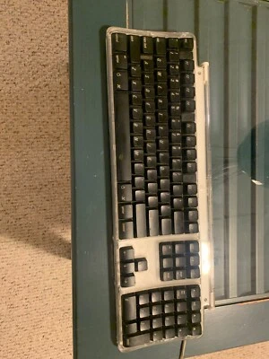 Vintage Apple M7803 Pro USB Wired Keyboard Clear Black - Image 1 of 2