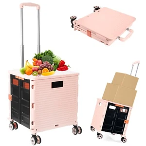 Foldable Utility Cart Folding Portable Rolling Crate Handcart Shopping Trolle... - Picture 1 of 8