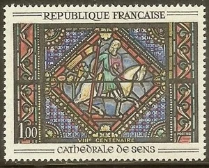 FRANKREICH MARKE YVERT Nr. 1427 "VITRAIL KATHEDRALE SENS 1F" NEU xx TTB - Bild 1 von 1