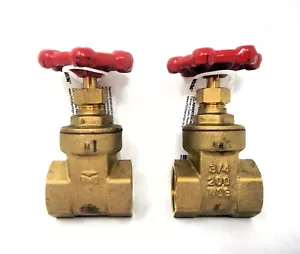 Mueller ProLine 100-004NL Gate Valve 3/4 in Threaded Forged Brass 200 PSI 2ct - Picture 1 of 2