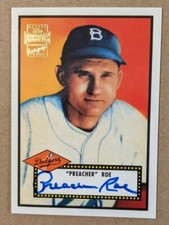 2001 TOPPS ARCHIVES AUTOGRAPHS #TAA23 PREACHER ROE AUTO