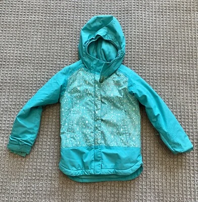 Linda chaqueta de esquí parka con capucha para mujer COLUMBIA talla pequeña 7/8 floral azul verde Foto 1 de 4