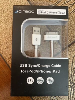 Cirago 3Ft USB Sync/charge Cable For iPod iPhone Ipad - Image 1 of 2