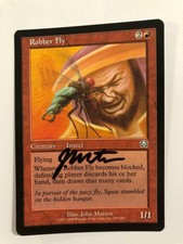 MTG ARTIST PROOF MERCADIAN MASQUES ROBBER FLY NM SIGNED BY JOHN MATSON CREATURE