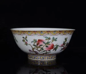 ANTIGUO RARO TAZÓN DE PORCELANA ESMALTES CHINOS MARCADOS EN COLOR KANGXI (X396) - Imagen 1 de 9