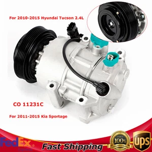 A/C AC Compressor w/ Clutch For Kia Sportage 2011-2015 Hyundai Tucson 2010-2015 - Picture 1 of 20
