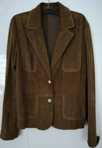 Lederjacke weiches Wildleder Damen dunkelbraun Gr. 38 - Bild 1 von 6