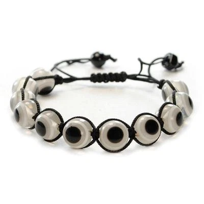 EVIL EYE BEAD BRACELET 12mm Shamballa Style Good Luck Protection NEW Adjustable - Image 1 of 3