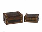 Set van 2 koffer houten kist hout nostalgie antieke stijl kisten schatkist doos