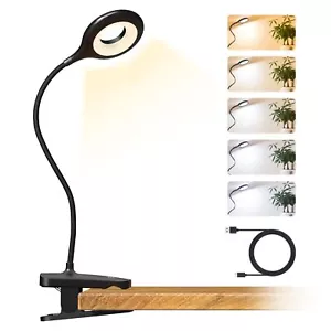 Clip on Reading Light for Bed Headboard, 5 Colors 5 Brightness Desk Lamp with... - Picture 1 of 8