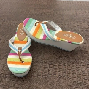 Coach Sandal Thong Heel Felicite Watercolor multi Size 8.5 - Bild 1 von 9