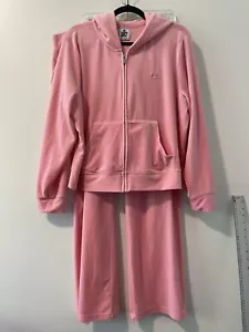 Juicy Couture 3XL Velvet Pink Hoodie Pants Track Suit Y2K 2 Piece Set - Picture 1 of 9