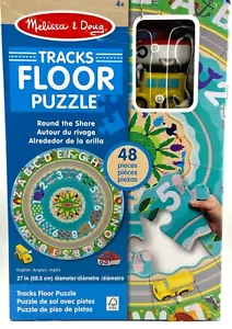 Melissa & Doug Round the Shore Tracks Jigsaw Floor Puzzle, 48 Piece - New - Picture 1 of 7