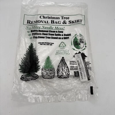 Christmas Tree Removal Bag & Skirt Poly Large Storage Bag 90” H for Large Tree - Image 1 of 4