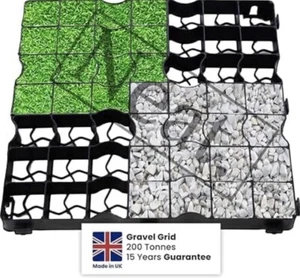12 x Gravel Grass Grid Black Plastic Paver Base Path Turf Lawn Shed Garden Offic - Picture 1 of 6
