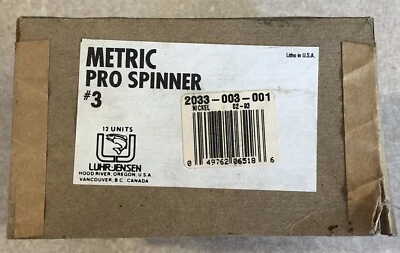 CAJA VACÍA VINTAGE Luhr Jensen METRIC PRO SPINNER Talla 3 Hoja de Níquel CAJA DISTRIBUIDOR  Foto 1 de 4