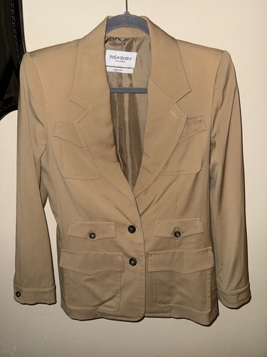 SAINT LAURENT (YSL) Giacca tuta blazer lana donna vintage Yves Saint Laurent Rive Gauche YSL taglia F40