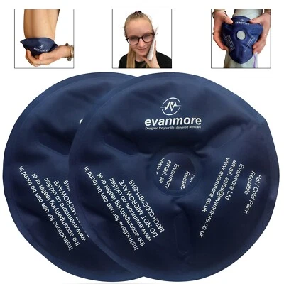 EVANMORE Hot Cold Therapy Disc Pack Gel Reusable Flexible Ice Heat Injuries Knee Elbow