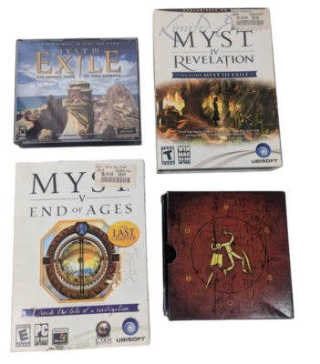 Myst III Exile IV Revelations V End Of Ages Riven CD DVD ROM PC Game Lot of 4 - Image 1 of 4