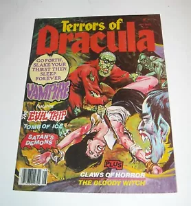 TERRORS of DRACULA MAGAZINE August 1980 Volume 2 # 3 HORROR MONSTER COMICS B/W - Picture 1 of 6