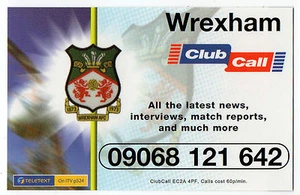 ClubCall Club Call Football Fixture List Card 2001-2002 Season - Wrexham - Picture 1 of 1