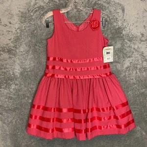 Vtg Bonnie Jean Deadstock Girls Girly Barbie Coquette Pink Full Skirt Dress 12 - Picture 1 of 10