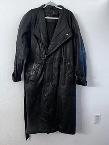 Daniel Young schwarzer Leder Trenchcoat Herren Gr. 42 - Bild 1 von 8